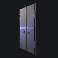 Vintage Rustic Metal Double Doors With Rust Patina Hinges And Latch Details