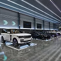 Modern Car Dealership Showroom Interior with Displayed Cars Sleek Lighting and Polished Floor