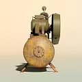 Industrial Air Compressor With Storage Tank Mechanical Components And Electric Motor