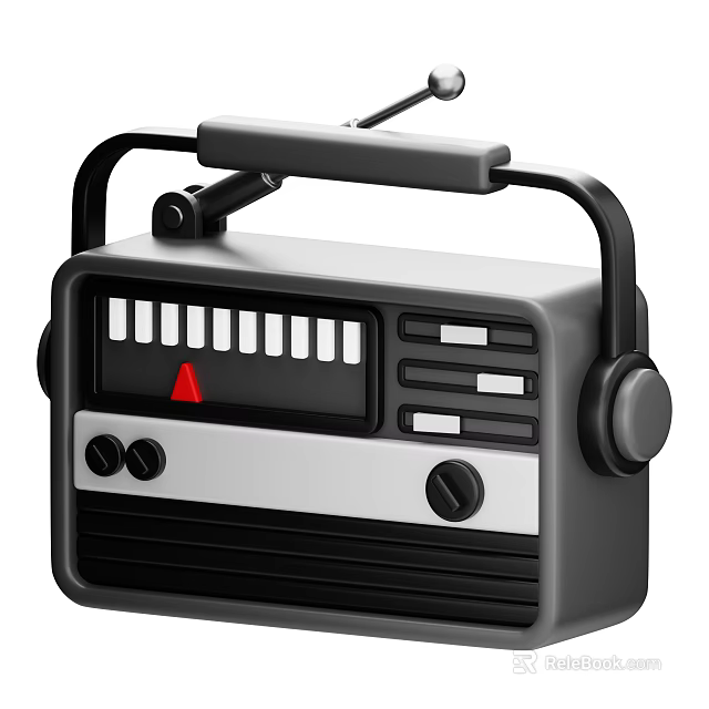 Vintage Retro Radio Daily Electrical Appliance With Classic Design And Knob Controls 3d model 