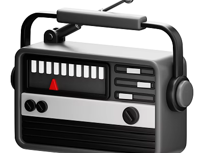 Vintage Retro Radio Daily Electrical Appliance With Classic Design And Knob Controls 3d model
