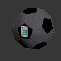 Metallic Soccer Ball Shaped Object With Control Panel Colored Buttons And Digits 3d model