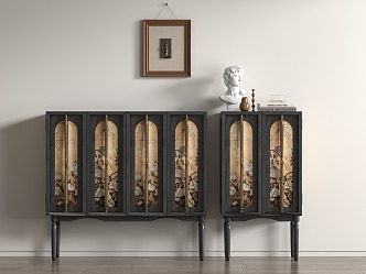 French Middle Ancient Storage Cabinet Low Cabinet Decorative Cabinet 3d model