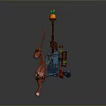 Cute 3D Rabbit Character With Long Ears Backpack And Carrot Propeller