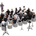 Interactive Area With Speaker Addressing Audience On Round Seats And Camera Equipment