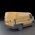 Yellow Commercial Van With Roof Rack Modern Front Design And Black Wheels