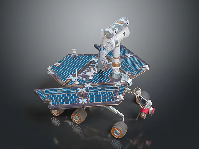 Mars Rover With Solar Panels Mechanical Arm And Scientific Exploration Wheels 3d model