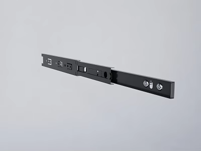 Black Power Strip With Multiple Outlets USB Ports And On Off Switches 3d model