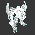 Futuristic Mechanical Game Movie Character With Blue Glowing Elements And Sharp Weapons