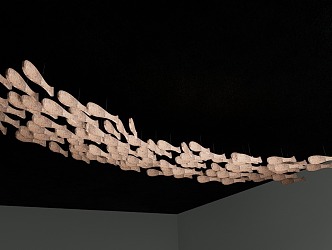 suspended fish ceiling 3d model