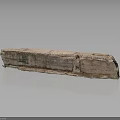 Wooden Stone Long Slab With Natural Textured Surface Displayed On Reflective Base