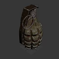 Vintage Rusty Metal Hand Grenade With Textured Surface And Pull Ring 3d model