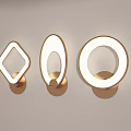Modern Wall Lamps with Diamond Oval and Circular Shapes Golden Base White Lighting