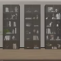 Modern Display Cabinets With Glass Doors And Books Vases Decorative Items