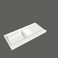 Modern White Wash Basin With Built In Drainer And Sleek Design For Bathroom