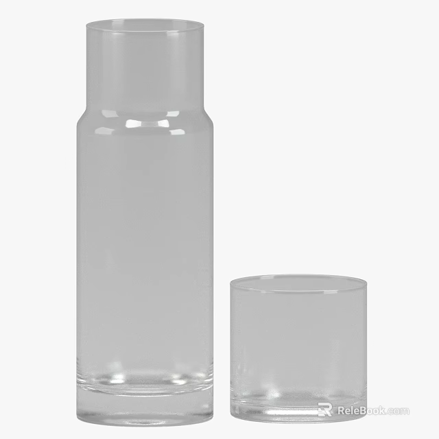 Transparent Glass Vase With Fresh Colorful Flowers For Home Interior Decor 3d model 