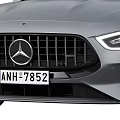 Sleek Silver Sporty Car Design With AMG Styling Black Alloy Wheels And Streamlined Body