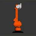 Game Movie Character Orange Robotic Arm With White Black Components And Mechanical Structure 3d model
