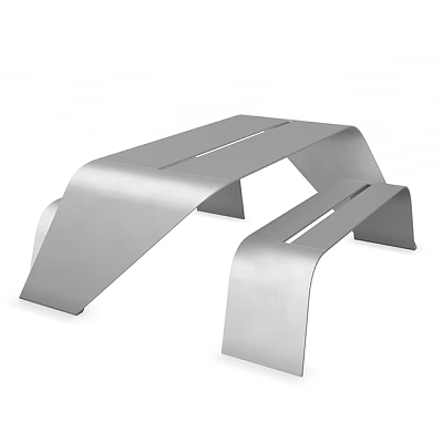 Modern Public Seating With Streamlined Curved Stainless Steel Structure Design 3d model