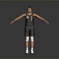 Man In Black Lakers Basketball Jersey Number 12 With Arms Outstretched White Socks And Sneakers