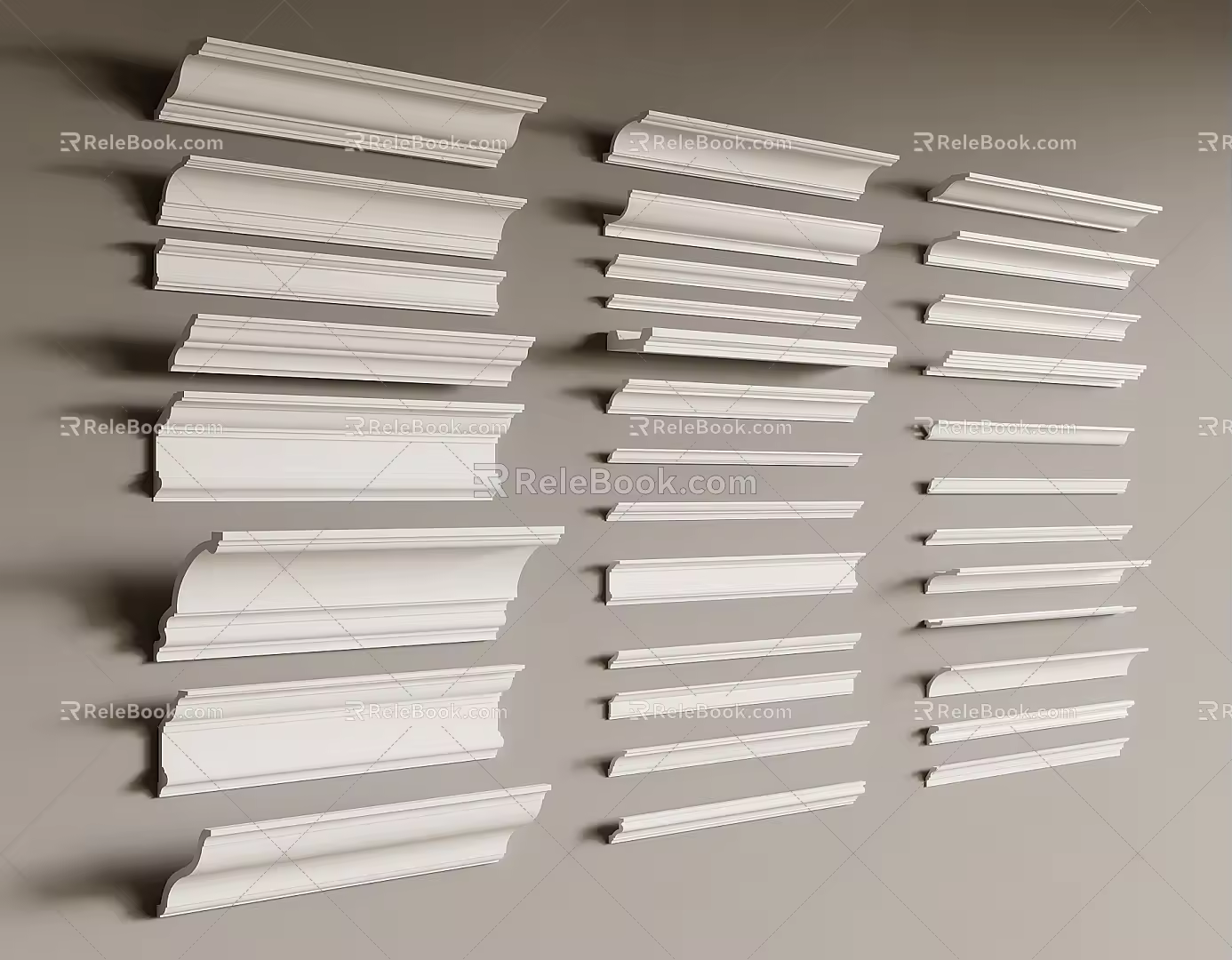 French Gypsum Line Top Corner Line 3d model
