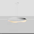 Modern White Minimalist Chandelier With Circular Wave Design For Interior Lighting