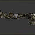 Unique Irregular Shaped Object With Metallic Luster And Rock Texture On Dark Background