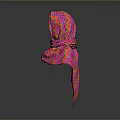 Vibrant Zigzag Pattern Headscarf With Pink Orange And Purple Colors For Daily Wear