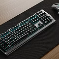 Gaming Mechanical Keyboard With Blue Backlight And Ergonomic Mouse On Desk Mat 3d model