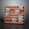 Wooden Multi Tiered Newspaper Rack With The Times Newspapers On Shelves