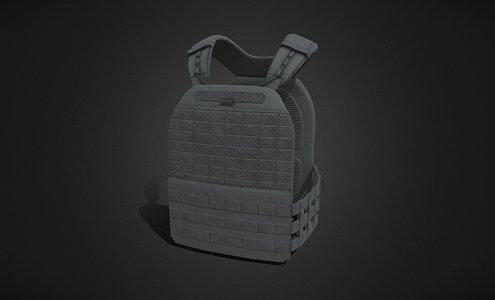 Gray Plate Armor Bulletproof Vest 3d model