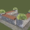 Outdoor Chair Design With Green Plants Stone Structure And Slate Floor