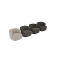 Brown Leather Leisure Chair with Modern Rounded Armrests and Comfortable Design
