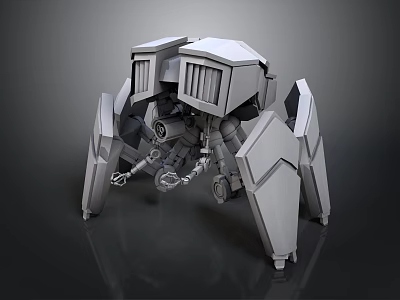 Sci Fi Mechanical Spider Robot With Detailed Robotic Legs And Metal Structure 3d model
