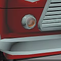 Red Vintage Model Car With White Roof Number 21 And Stripes On Dark Background