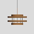 Modern Wooden Pendant Light With Multiple Circular Layers And Warm Glow