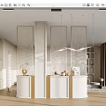 Modern partition glass screen partition 3d model