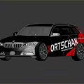 Gray Modern Wagon Car Featuring VAHDETROK Graphics Sporty Wheels And Sleek Design