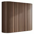 Natural Wooden Wall Panel With Vertical Slats And Warm Texture For Interior Design 3d model