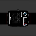 Modern Digital Watch With Black Strap Red Stitching And Functional Display Buttons 3d model