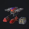 Weaponized Four Rotor Drone With Red Missile Ammunition Box And Storage Container