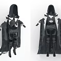 Fantasy Hooded Cloak Armor Costume With Black Detailed Design And Long Robe