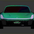 Futuristic Green And Silver Gradient Car With Sleek Design And Stylish Wheels