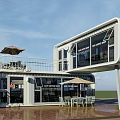Modern Double Deck Container Garden Ornament Coffee Shop With Outdoor Leisure Lounge Area