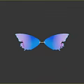 Stylish Butterfly Shaped Sunglasses With Blue Gradient Lenses And Reflective Frame Design