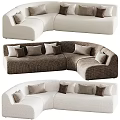 Stylish Curved Multi Person Sectional Sofas With Various Fabrics And Cozy Decorative Throw Pillows
