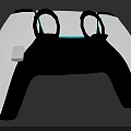 White And Black Game Controller With Ergonomic Design Wired Connection And Joysticks