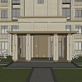 Door Head Unit Entrance Lobby of New Chinese-style Gate Residence 3d model