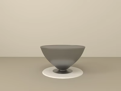 Minimalist Gray Coffee Table With White Circular Base For Modern Living Room 3d model