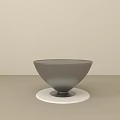Minimalist Gray Coffee Table With White Circular Base For Modern Living Room